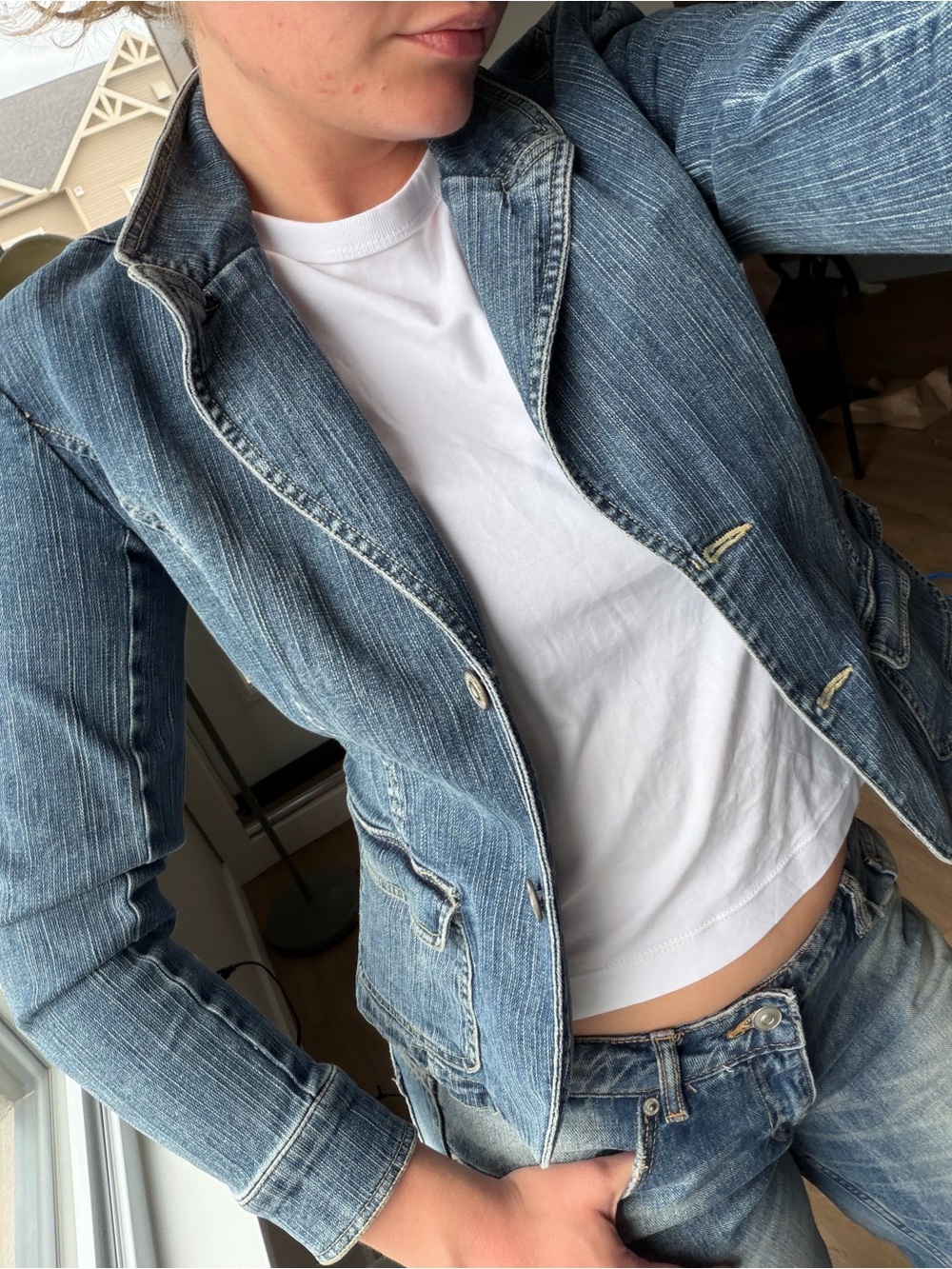 Denim Blue Women’s Jacket - Casual Blazer Style